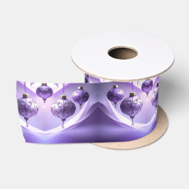 Purple Christmas Ball Holiday Satin Ribbon Satinband