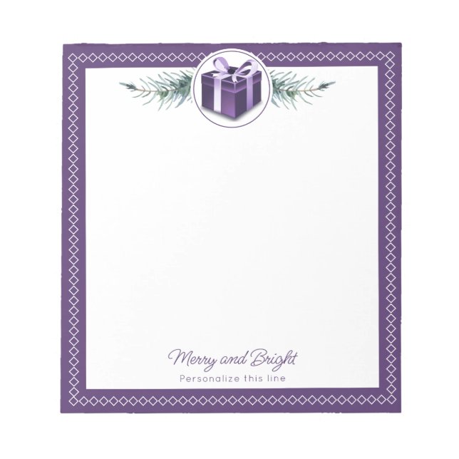 Purple Christmas Gift Personalized Notizblock (Vorderseite)