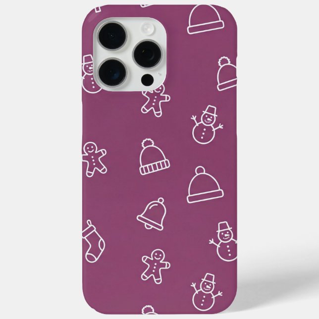 Purple Christmas texture with festive elements Case-Mate iPhone Hülle (Rückseite)