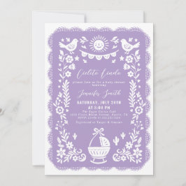 Purple Cielito Lindo Baby shower Invitation