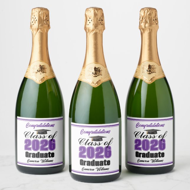 Purple Class of 2026 Graduation Party Custom (Flaschen)