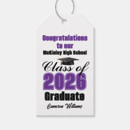 Purple Class of 2026 Graduation Party Custom Geschenkanhänger