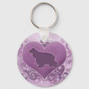 Purple Cocker Spaniel Valentine Schlüsselanhänger