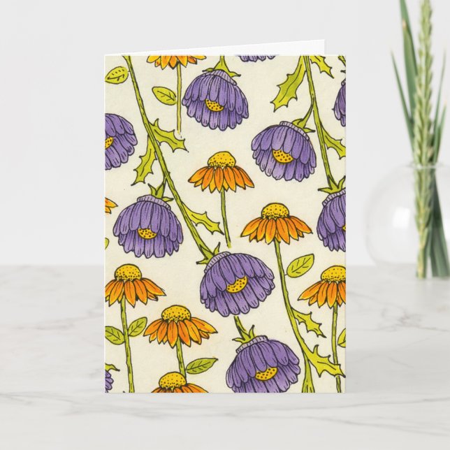 Purple Coneflower Pattern Blank Karte (Vorderseite)