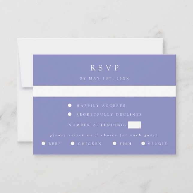 Purple Coordinate Wedding RSVP Card (Devant)