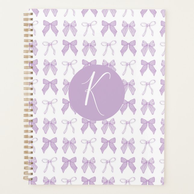 Purple Coquette Bow Personnaliser le planificateur (Devant)
