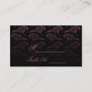 Purple Corbeau gothique Mariage Carte Place