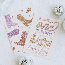 Purple Cowgirl première invitation anniversaire