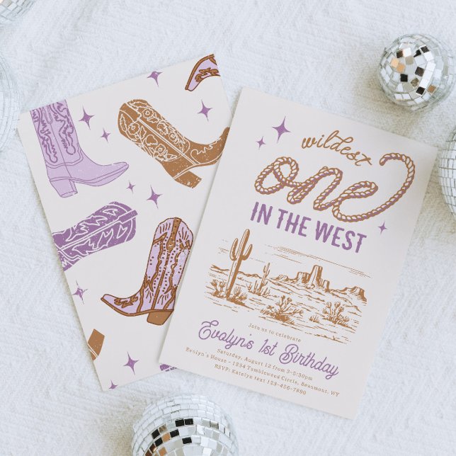 Purple Cowgirl première invitation anniversaire (Créateur téléchargé)