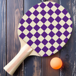Purple & Cream Checker Tischtennis Schläger