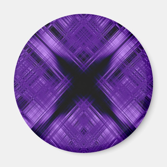 Purple cross and grid magnet (Vorne)