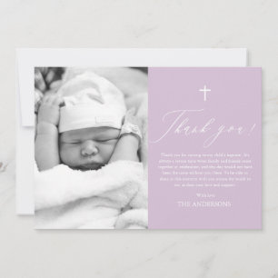 Purple Cross Girl Photo Carte de remerciements Bap