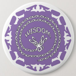 Purple Crown Chakra "Wisdom" Dragonfly White BG Button