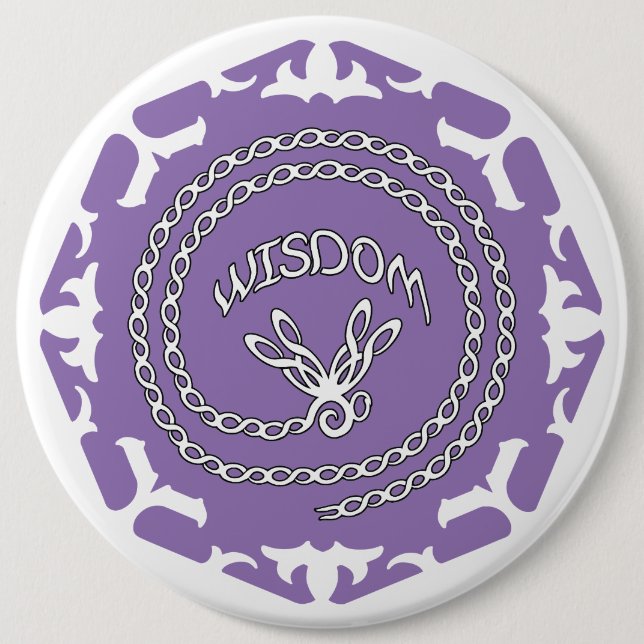 Purple Crown Chakra "Wisdom" Dragonfly White BG Button (Vorderseite)