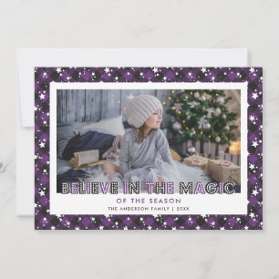 Purple Croyez en la Magie Photo Cartes de Noël