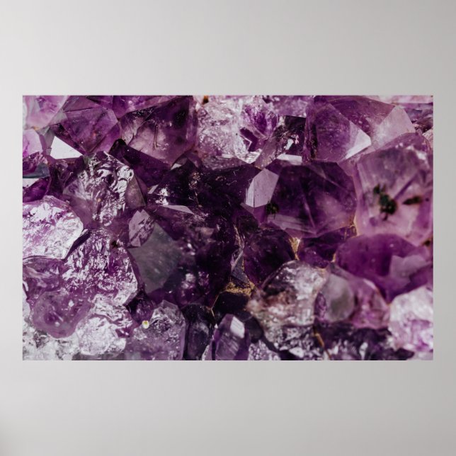 purple crystals  canvas print poster (Vorne)