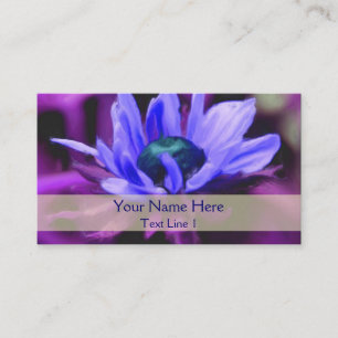 Purple Daisy Floral Art Carte de visite
