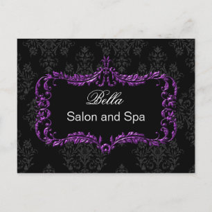 Purple damask business ThankYou Cartes
