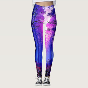 Purple Dämmerungswälder: Surrealistische Kunst Leggings