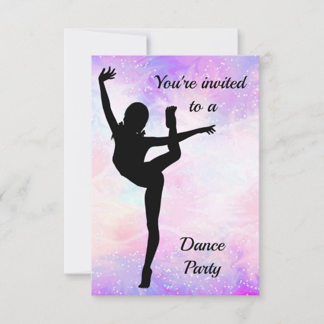 Purple Dance Anniversaire Fête Invitation (Devant)