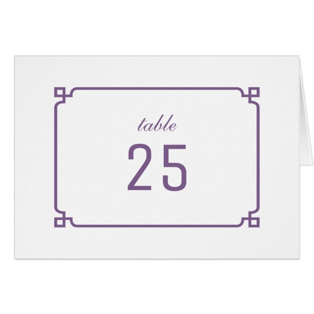 Purple Deco Chic Numéro de table (Devant horizontal)