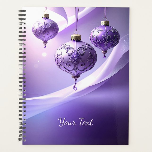 Purple Decorative Christmas Ball Holiday Planner Planer (Vorderseite)