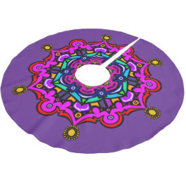 Purple design Tree Skirt Polyester Weihnachtsbaumdecke