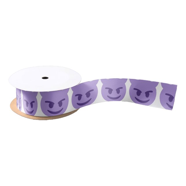 Purple Devil Emoji Satinband (Spule)