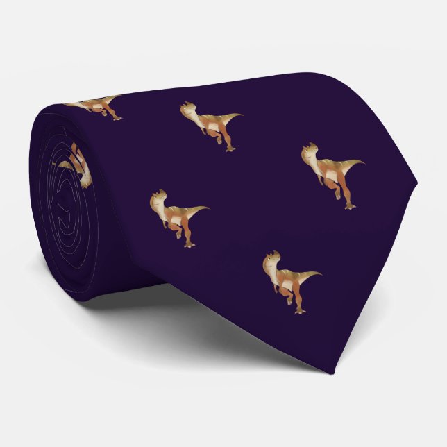 Purple Dinosaur Pattern Work, Professional Men's Krawatte (Gerollt)