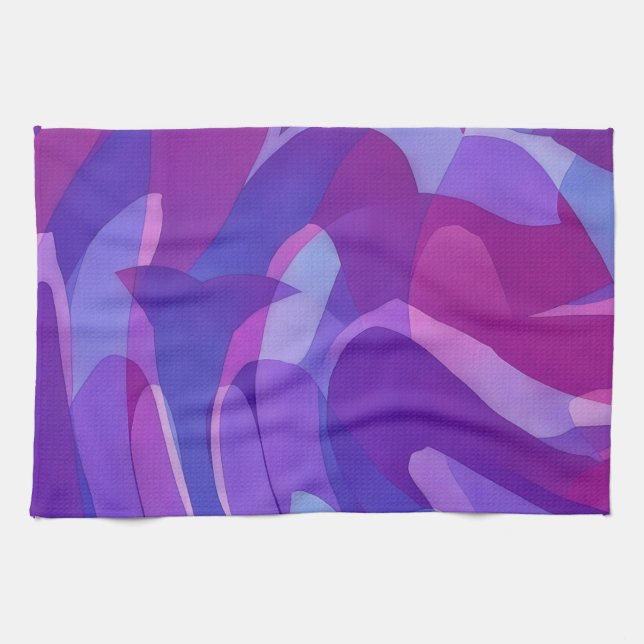 Purple Dolphin Swim Abstract Artsy Towel Geschirrtuch (Horizontal)