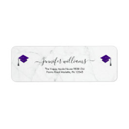 Purple Double Graduation Return Address