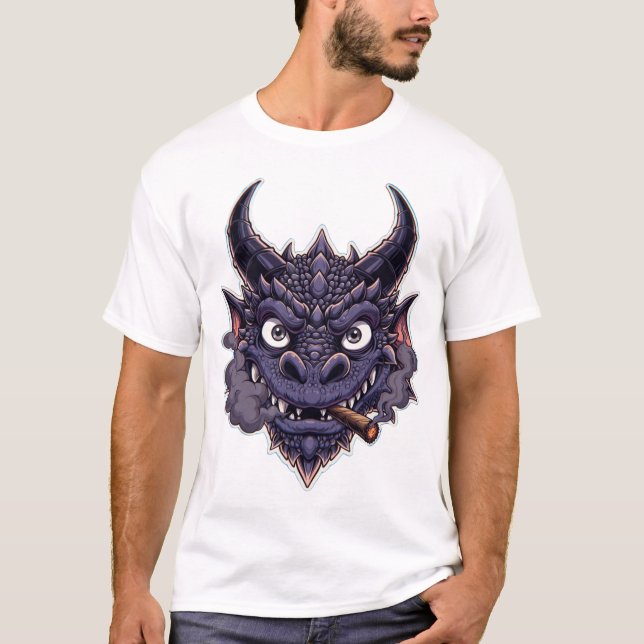 Purple Dragon Fantasy Graphic T-Shirt (Vorderseite)