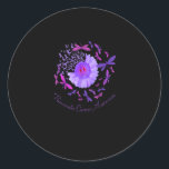 Purple Dragonfly Pancreatic Cancer Awareness Runder Aufkleber<br><div class="desc">Purple Dragonfly Pancreatic Cancer Awareness</div>