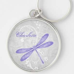 Purple Dragonfly Personalized Keychain Schlüsselanhänger