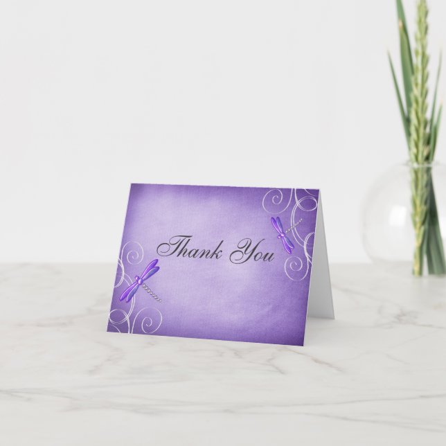 Purple Draquelly Swirls Thank You Dankeskarte (Vorderseite)