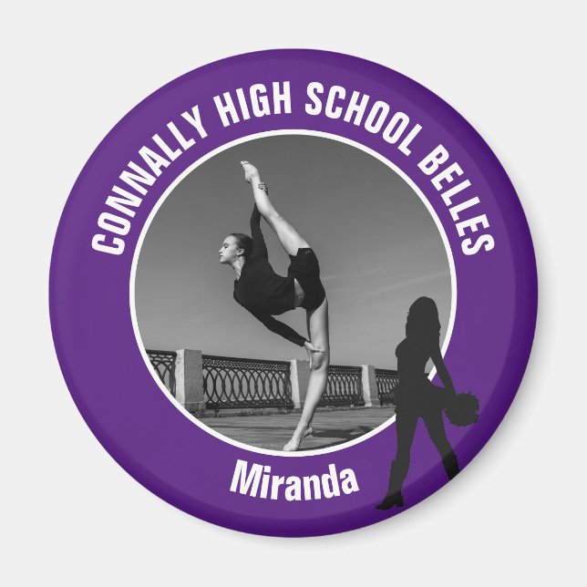Purple Drill Team Photo High School Dancer Magnet (Vorne)