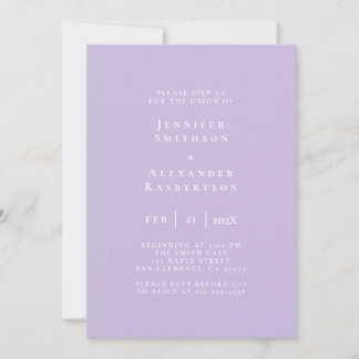Purple Elegant Mariage Invitation