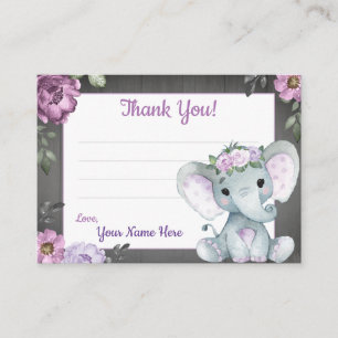 Purple Elephant Russe Carte de remerciements