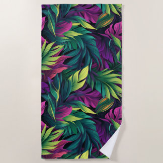 Purple & Emerald Jungle Beach Towel Strandtuch