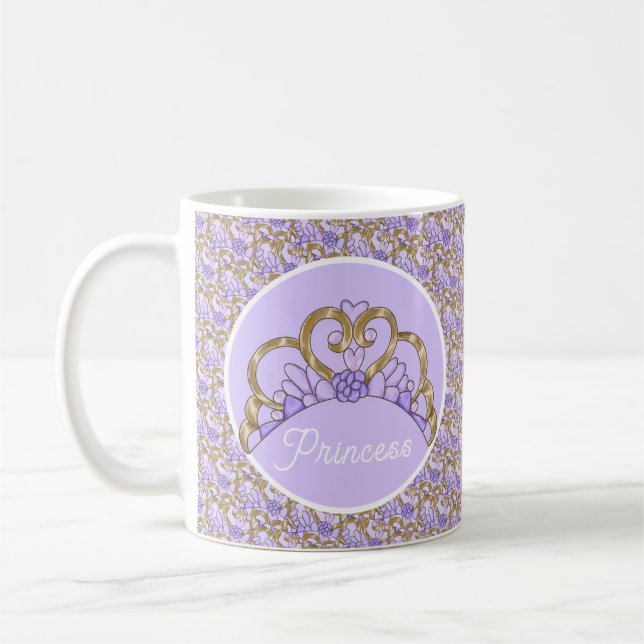 Purple et Gold Tiara Mug personnalisables (Gauche)