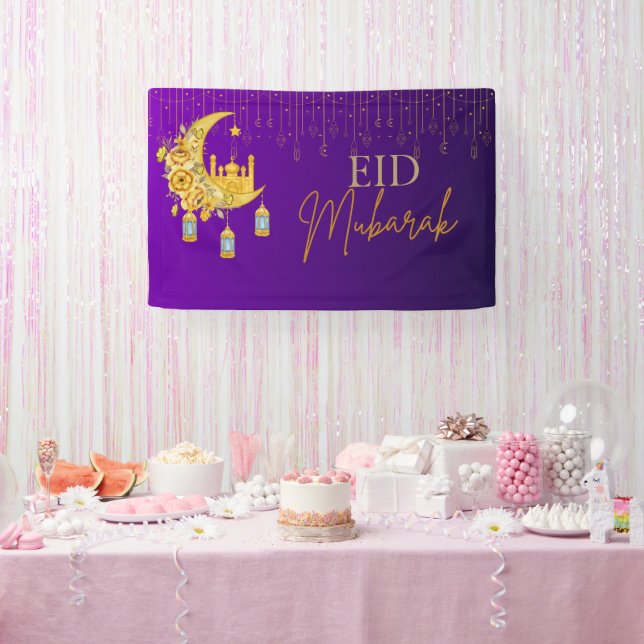 Purple et or Aïd el-Moubarak Bannière de fond de l (Fête)