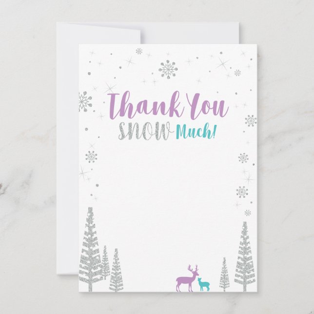 Purple et Turquoise Winter Wonderland Carte de rem (Devant)