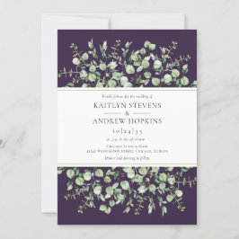 Purple Eucalyptus  Wedding Einladung