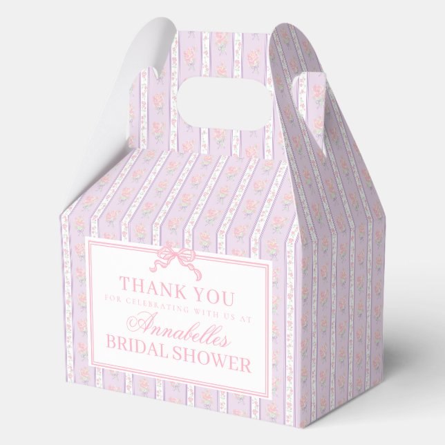 Purple Fancy Floral Bridal Shower Favor Geschenkschachtel (Vorderseite)