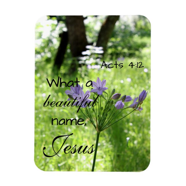 Purple Fleur sauvage Bible Verse Magnet (Vertical)