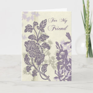 Purple Floral Ami Maid of Honor Carte de remerciem