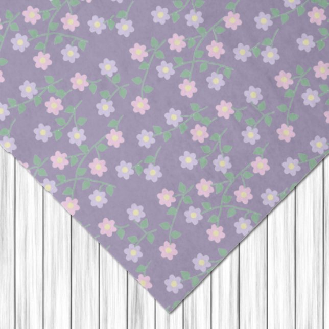 Purple Floral Birthday Seidenpapier (Von Creator hochgeladen)