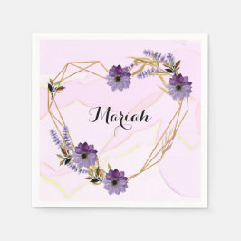 Purple floral blooming garden serviette
