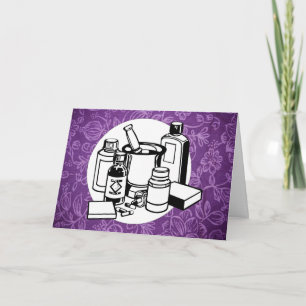 Purple Floral Cloth - Fibromyalgia Awareness Karte
