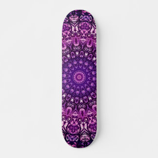 Purple Floral Damask Pattern Skateboard